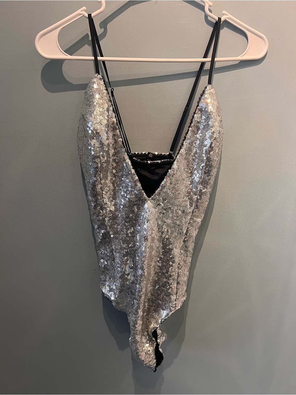 Silver Sequin Bodysuit